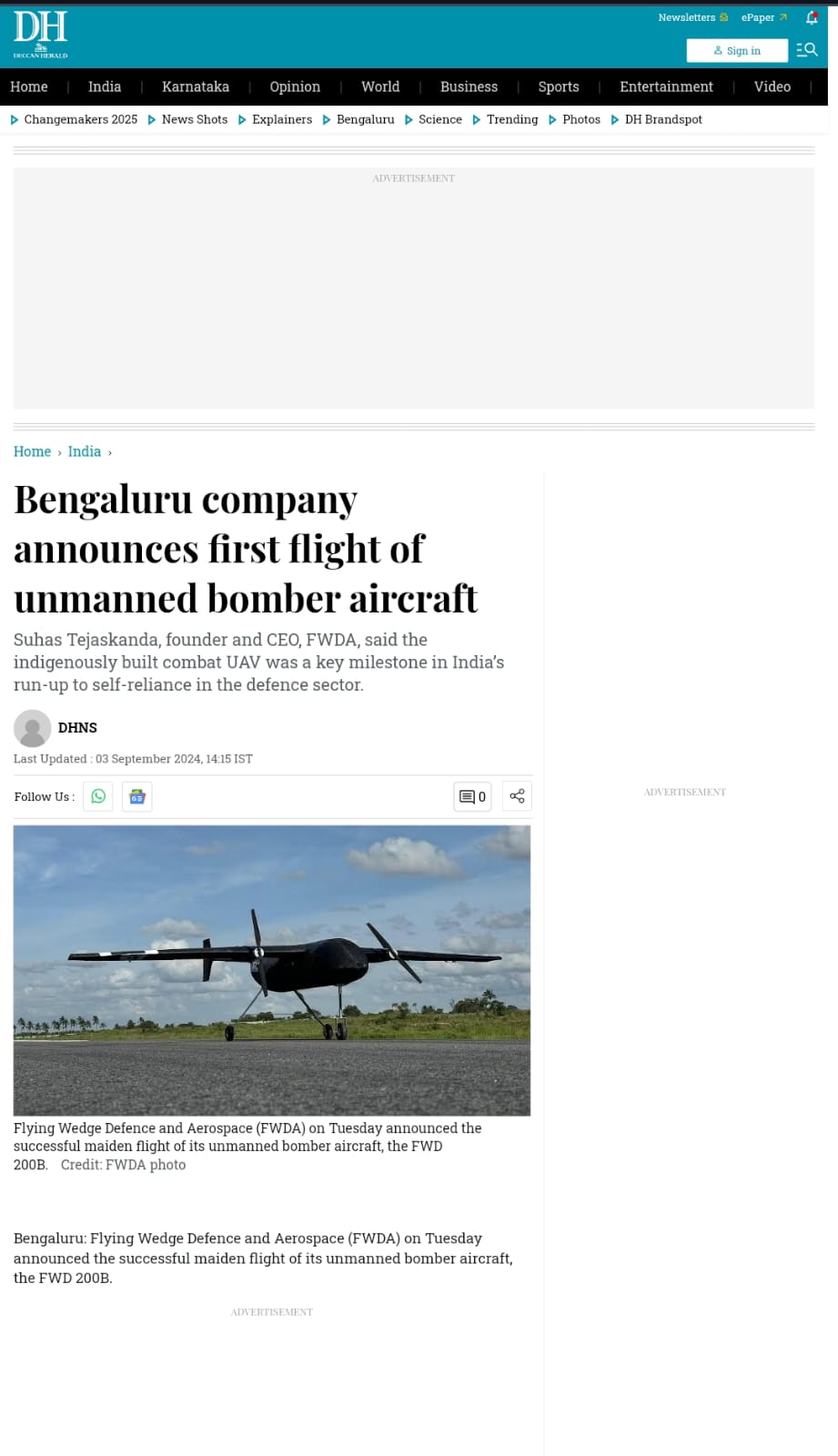 Deccan Herald coverage